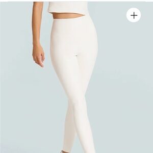 Women's White Faux Leather Leggings